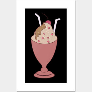 Ice cream sundae Posters and Art